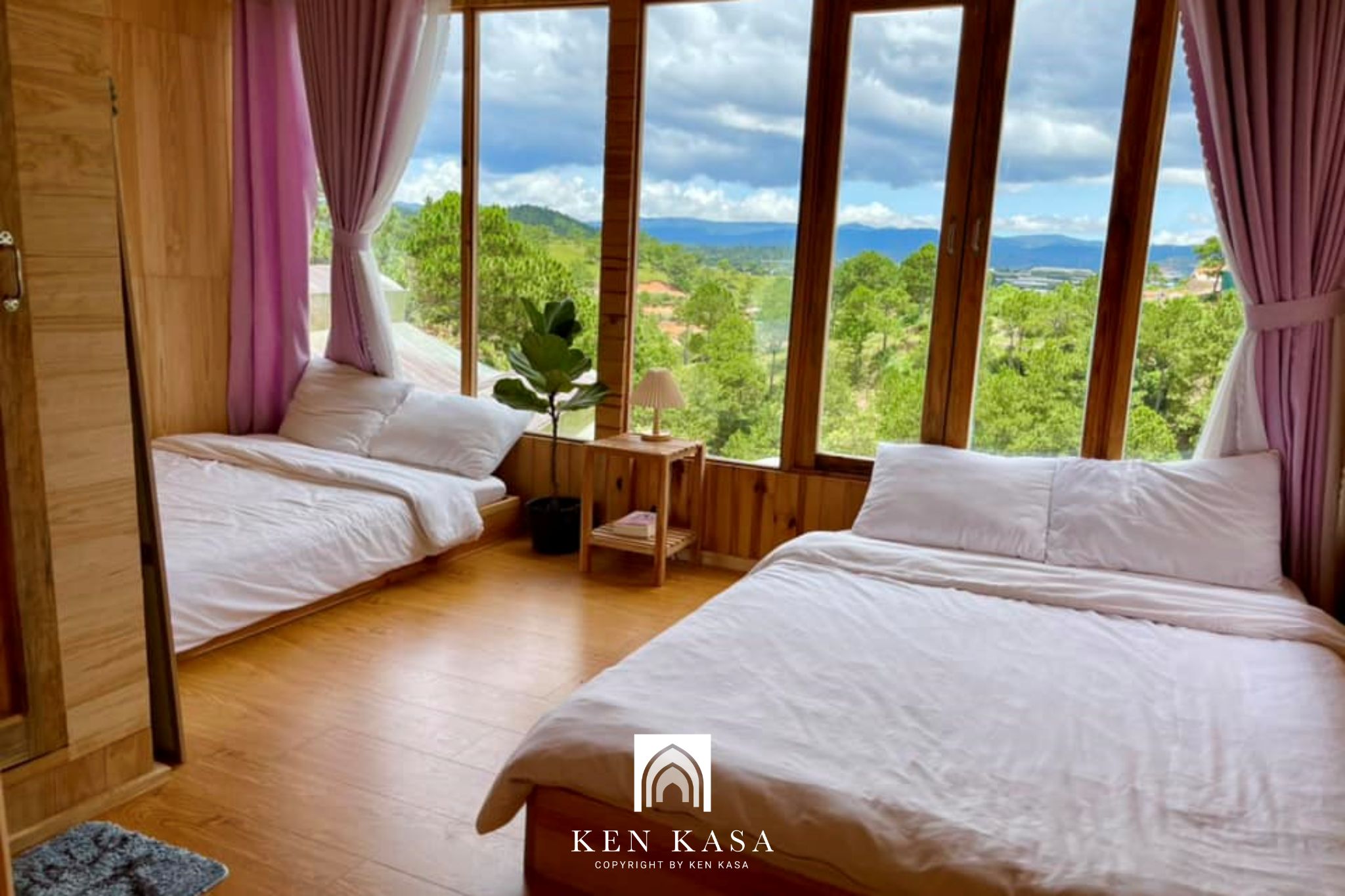mẫu thiết kế phòng homestay bằng gỗ Bình An